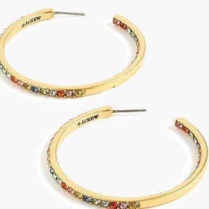 JCREW Two-Tone Pave’ Hoops NWT OS Multi Color